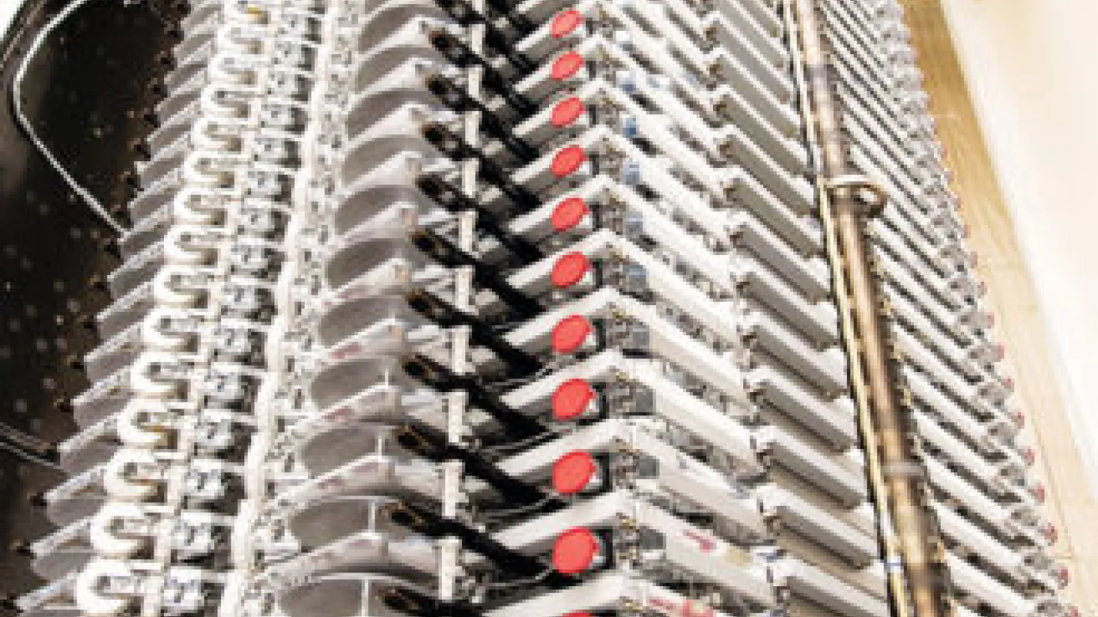 A stack of Starlink satellites. They launch 60 at time on a rocket.