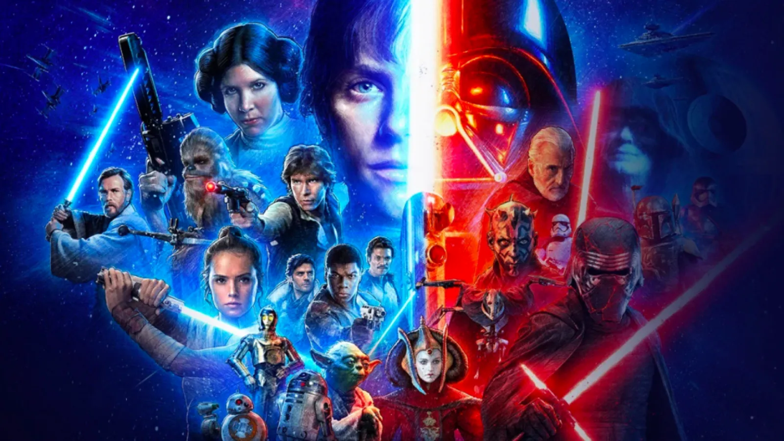 Star Wars poster featuring all characters