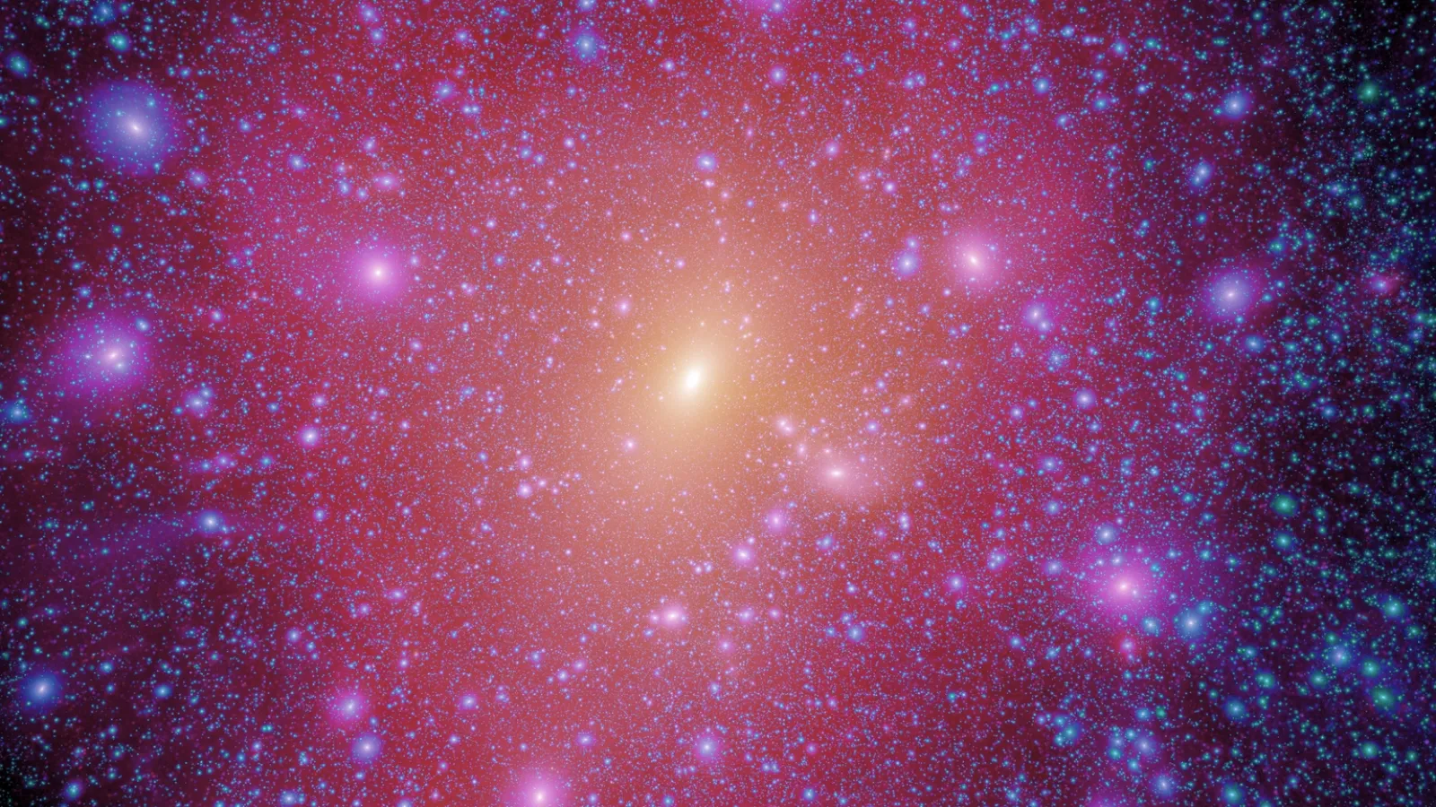 A team of astrophysicists is looking for dark matter in the form of subhalos. These clumps of dark matter within the Milky Way are predicted to produce a distinctive gamma-ray signal. Image courtesy of The Aquarius Project