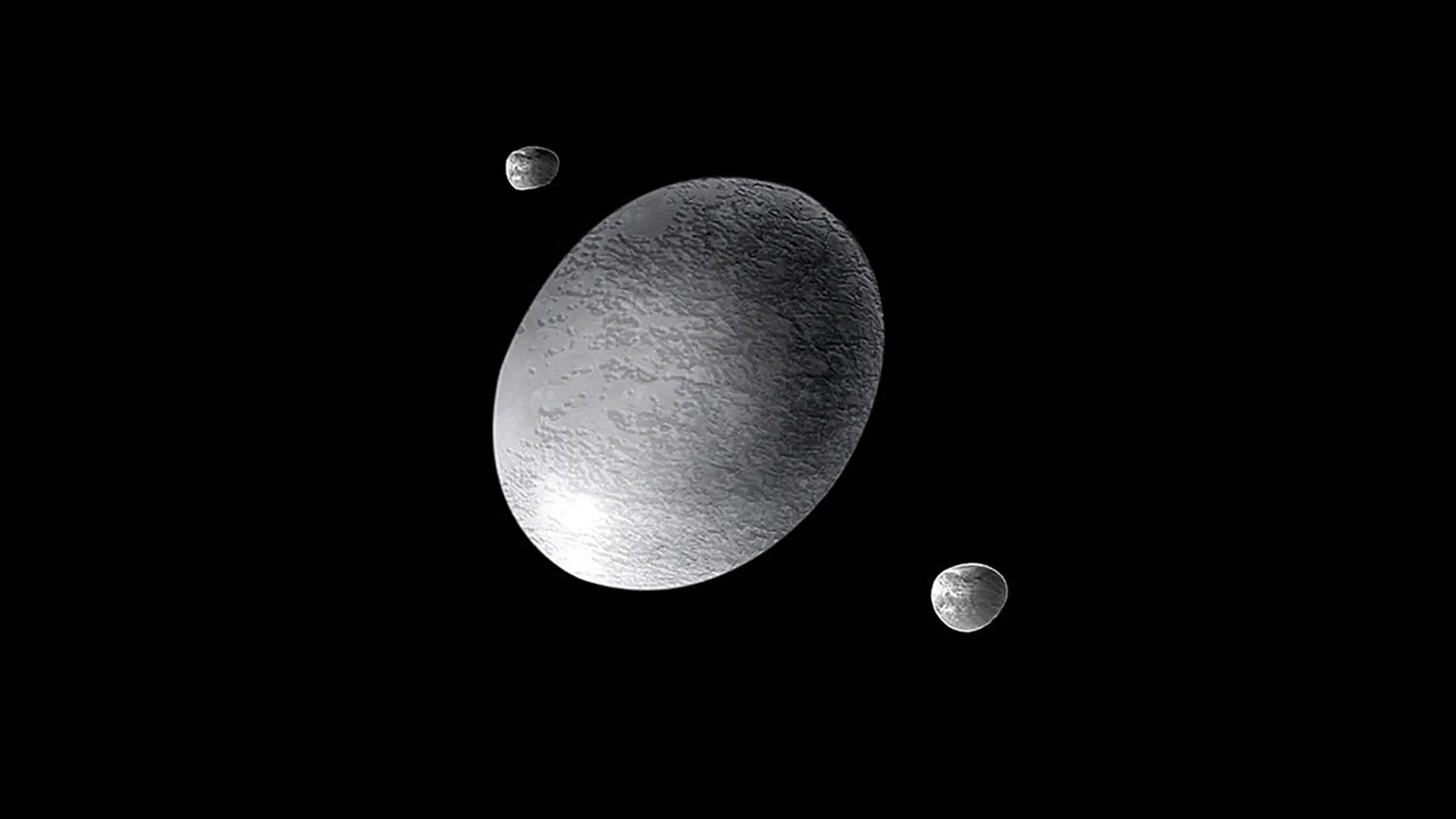 An artist's depiction of the dwarf planet, Haumea.