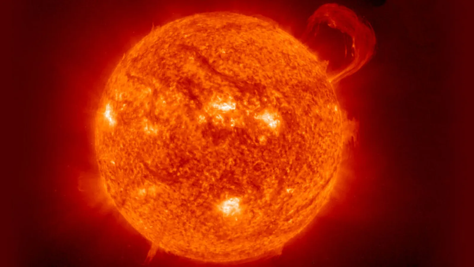 The sun, made of mostly hydrogen and helium.