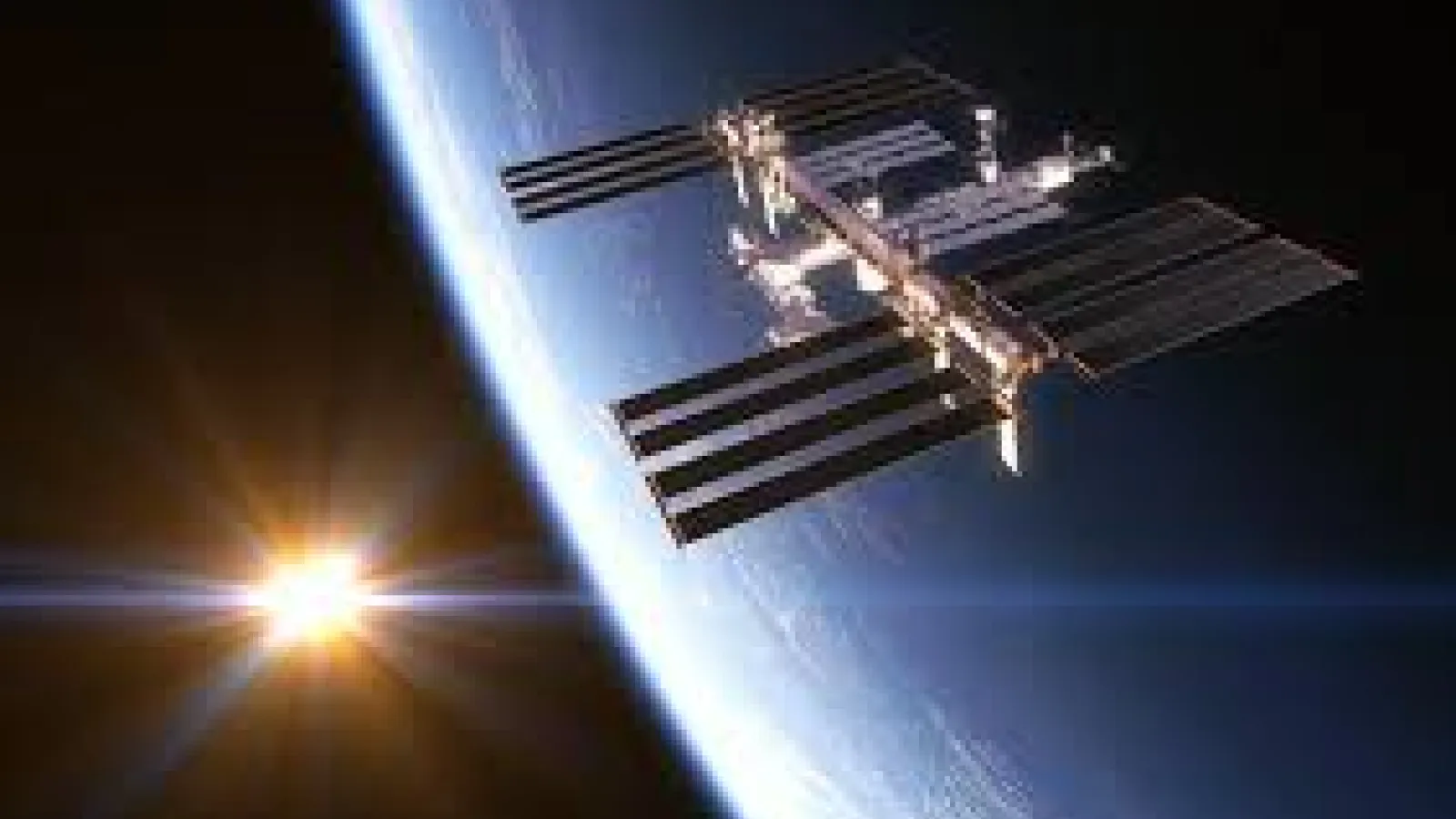 image of space station orbiting the earth