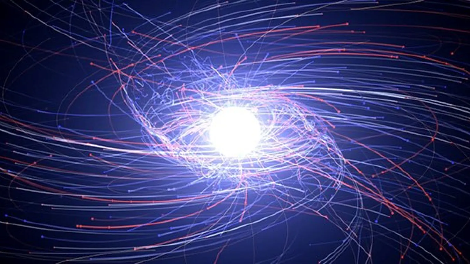 Electrons and their antimatter counterparts, positrons, interact around a neutron star in this visualization. Why is there so much more matter than antimatter in the universe we can see? (Image: © NASA's Goddard Space Flight Center)