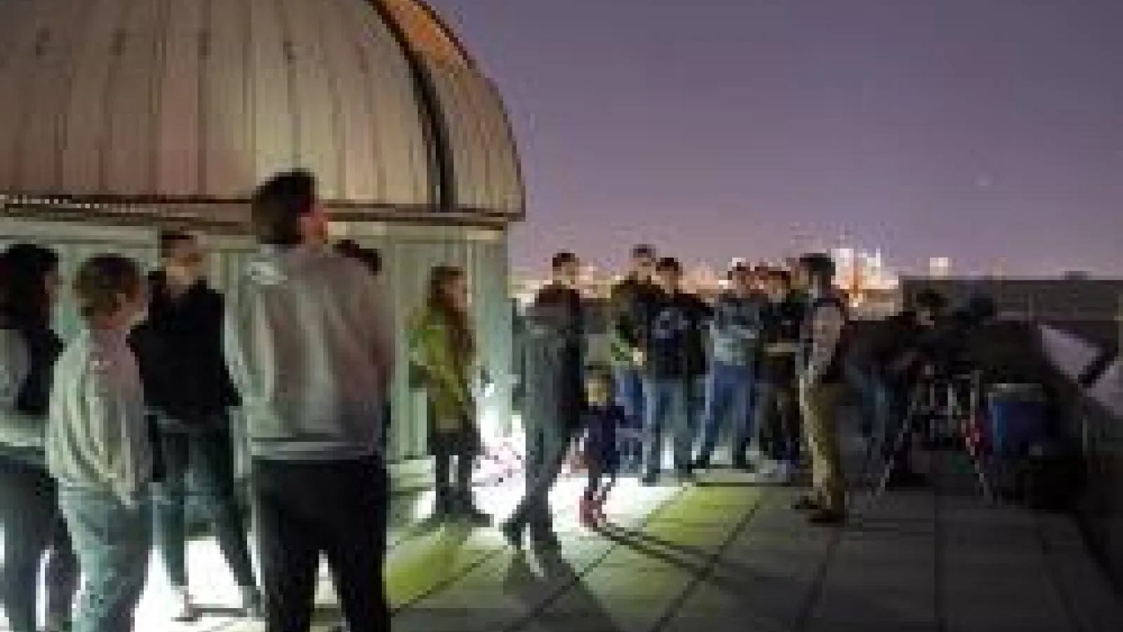 People on Roof of Smith Lab