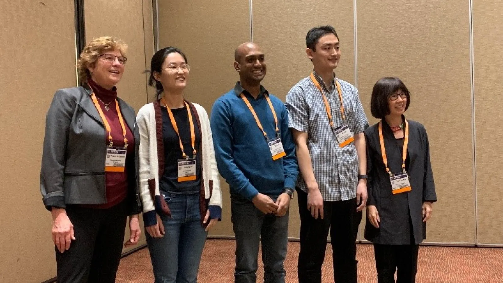 Grand Slam winners (left to right) Priscilla Cushman – DPF Chair Guanying Zhu Vetri Velan Bei Zhou Young-Kee Kim – DPF Chair-elect