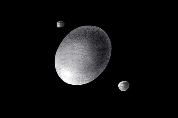An artist's depiction of the dwarf planet, Haumea.