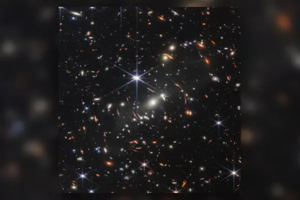 One of the images produced by NASA's James Webb Space Telescope, known as Webb's First Deep Field.