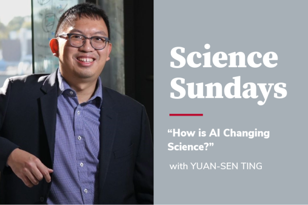 Science Sundays poster with Yuan-Sen Ting portrait and talk title
