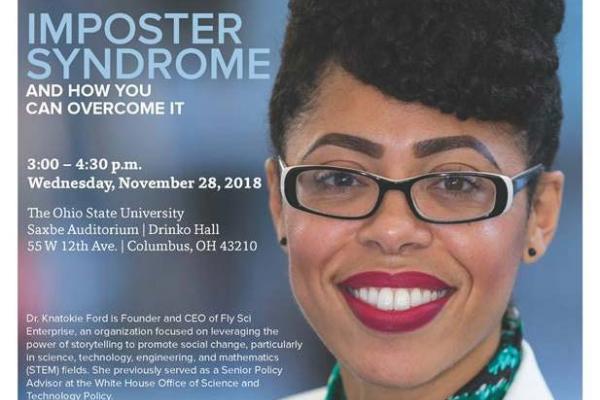 Imposter Syndrome with Dr. Knatokie Ford Informational Poster