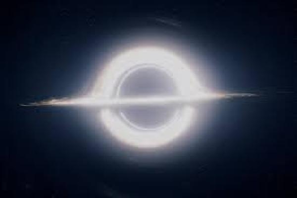 Image of a black hole from the movie Interstellar.