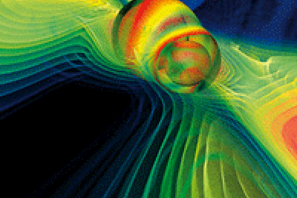 Computer simulation of gravitational waves